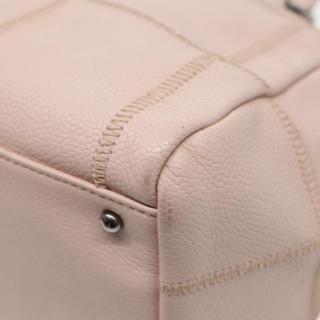Top Quality Chanel Choco Bar Shoulder Bag Caviar Skin Pink Silver CC Auth bs16980