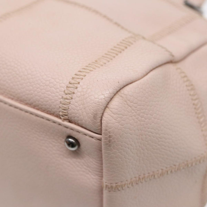 Top Quality Chanel Choco Bar Shoulder Bag Caviar Skin Pink Silver CC Auth bs16980