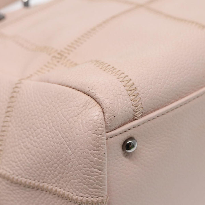Top Quality Chanel Choco Bar Shoulder Bag Caviar Skin Pink Silver CC Auth bs16980