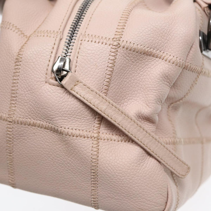 Top Quality Chanel Choco Bar Shoulder Bag Caviar Skin Pink Silver CC Auth bs16980