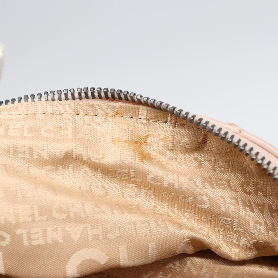 Top Quality Chanel Choco Bar Shoulder Bag Caviar Skin Pink Silver CC Auth bs16980