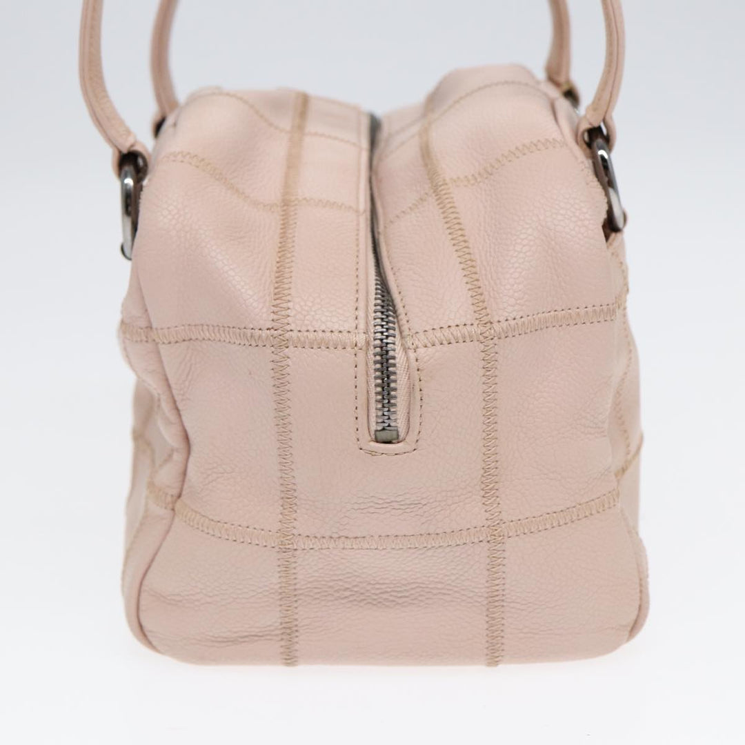 Top Quality Chanel Choco Bar Shoulder Bag Caviar Skin Pink Silver CC Auth bs16980