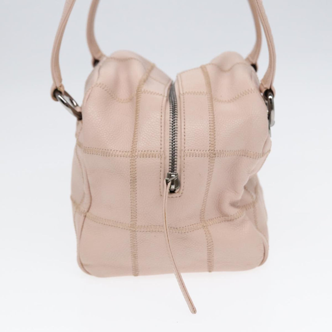 Top Quality Chanel Choco Bar Shoulder Bag Caviar Skin Pink Silver CC Auth bs16980