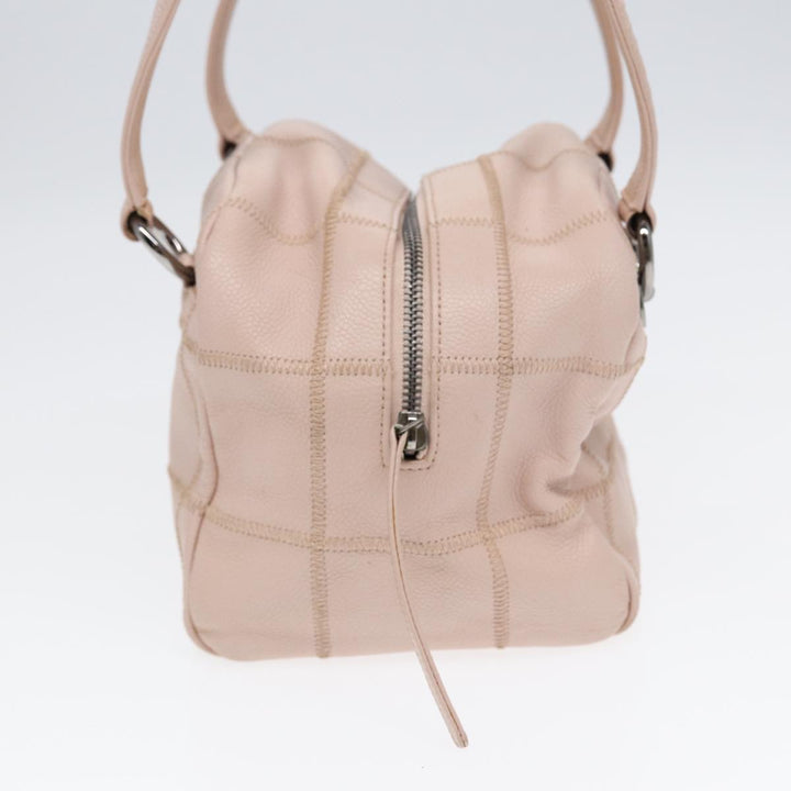 Top Quality Chanel Choco Bar Shoulder Bag Caviar Skin Pink Silver CC Auth bs16980