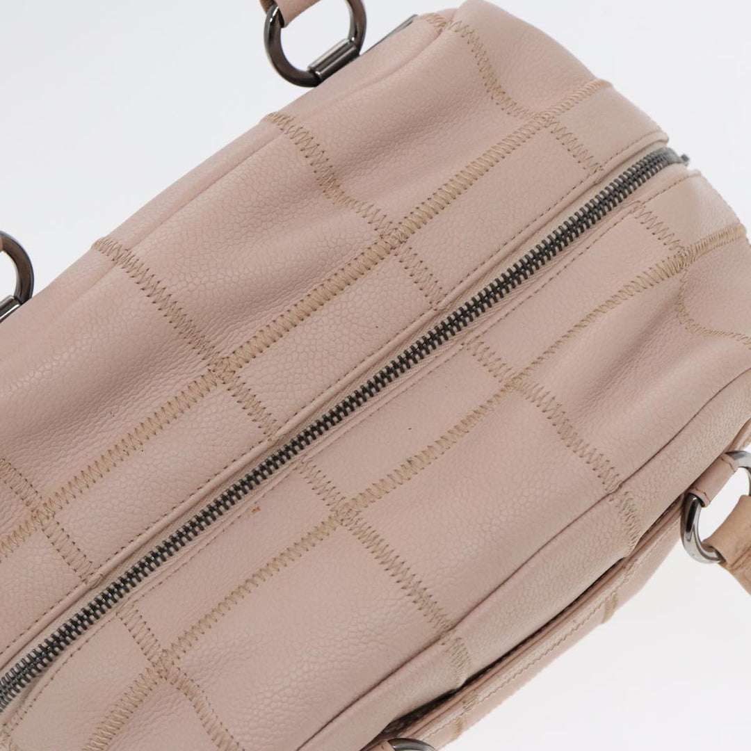 Top Quality Chanel Choco Bar Shoulder Bag Caviar Skin Pink Silver CC Auth bs16980