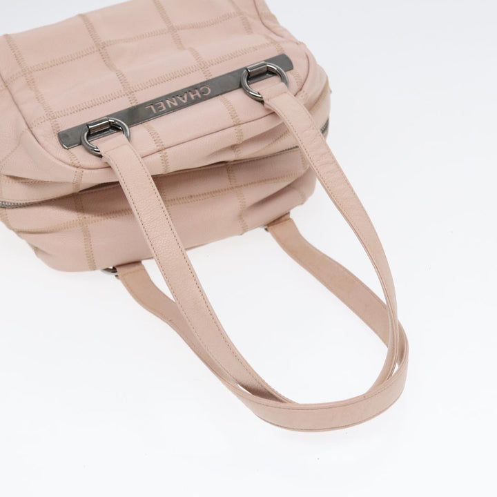 Top Quality Chanel Choco Bar Shoulder Bag Caviar Skin Pink Silver CC Auth bs16980