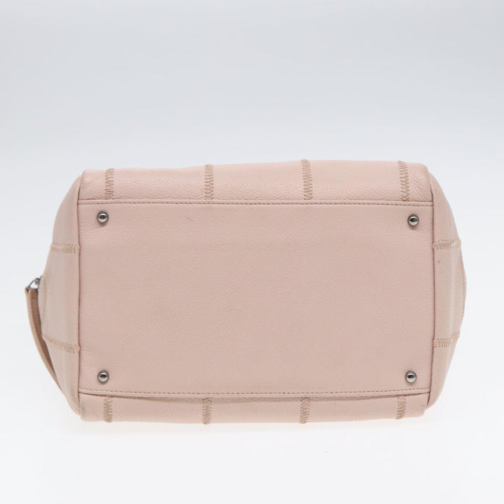 Top Quality Chanel Choco Bar Shoulder Bag Caviar Skin Pink Silver CC Auth bs16980