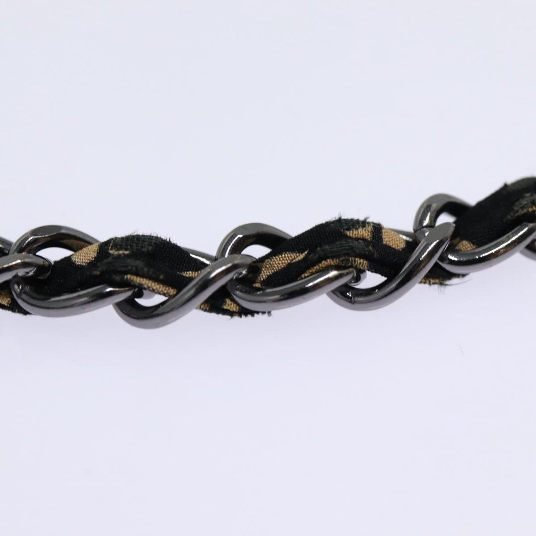 Top Quality Chanel Clover Turn Lock Chain Shoulder Bag Canvas Black Silver CC Auth bs16983