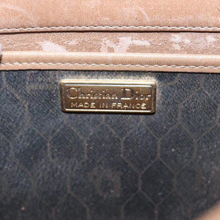 CHRISTIAN Top quality Dior Honeycomb Canvas Shoulder Bag PVC Black Brown gold Auth bs16995