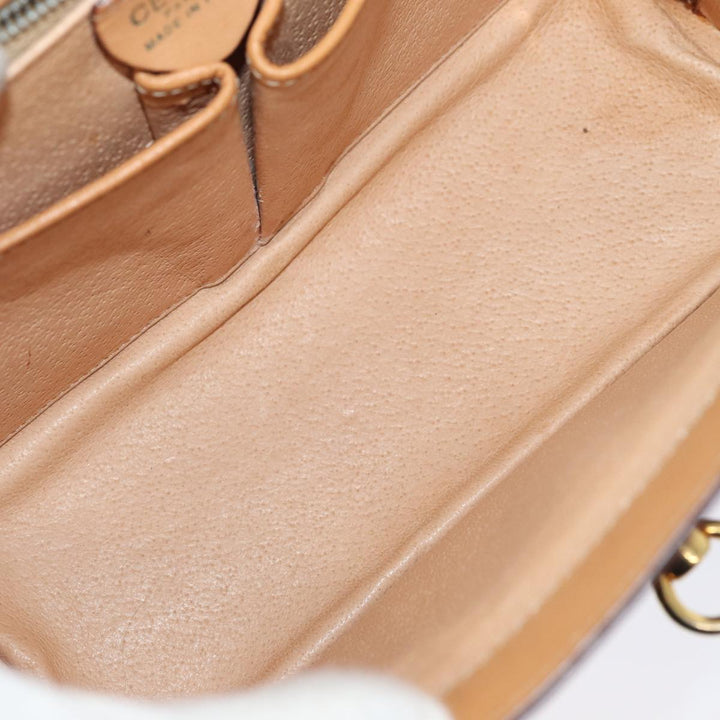 Celine Macadam Canvas Hand Bag PVC Leather Brown Gold Auth bs17005A