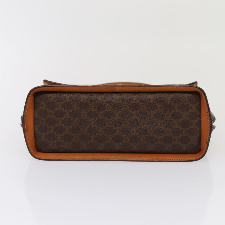 Celine Macadam Canvas Hand Bag PVC Leather Brown Gold Auth bs17005A
