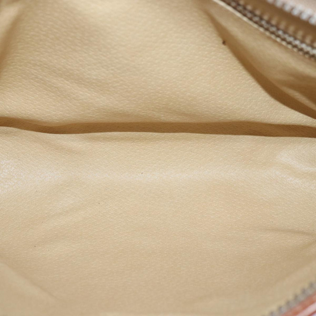 Celine Macadam Canvas Clutch Bag PVC Leather Brown Gold Auth bs17007