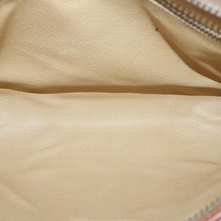 Celine Macadam Canvas Clutch Bag PVC Leather Brown Gold Auth bs17007