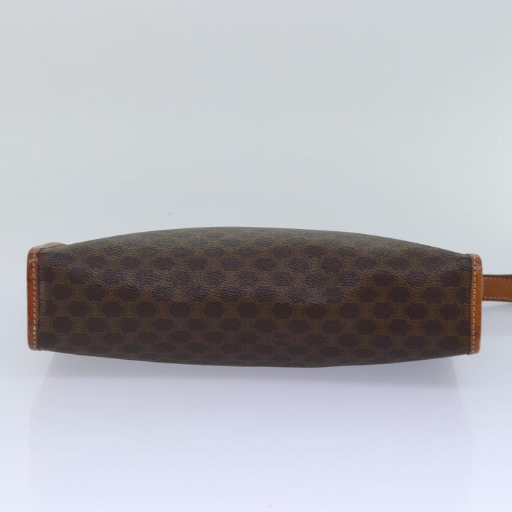 Celine Macadam Canvas Clutch Bag PVC Leather Brown Gold Auth bs17007
