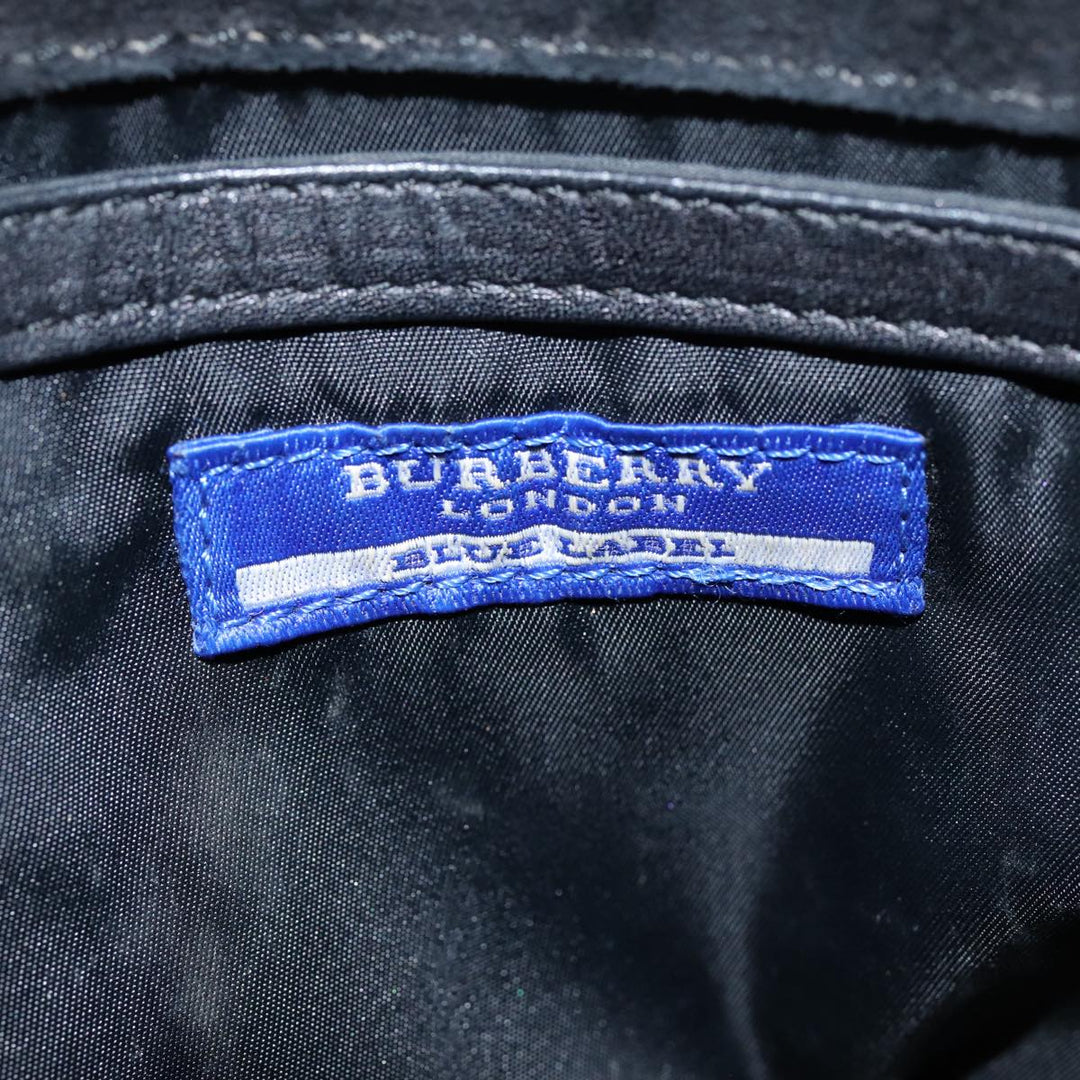 Burberry Blue Label Shoulder Bag Suede Leather Black Auth bs17023