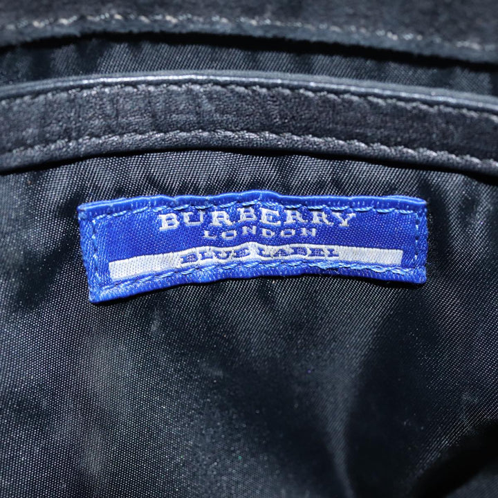 Burberry Blue Label Shoulder Bag Suede Leather Black Auth bs17023