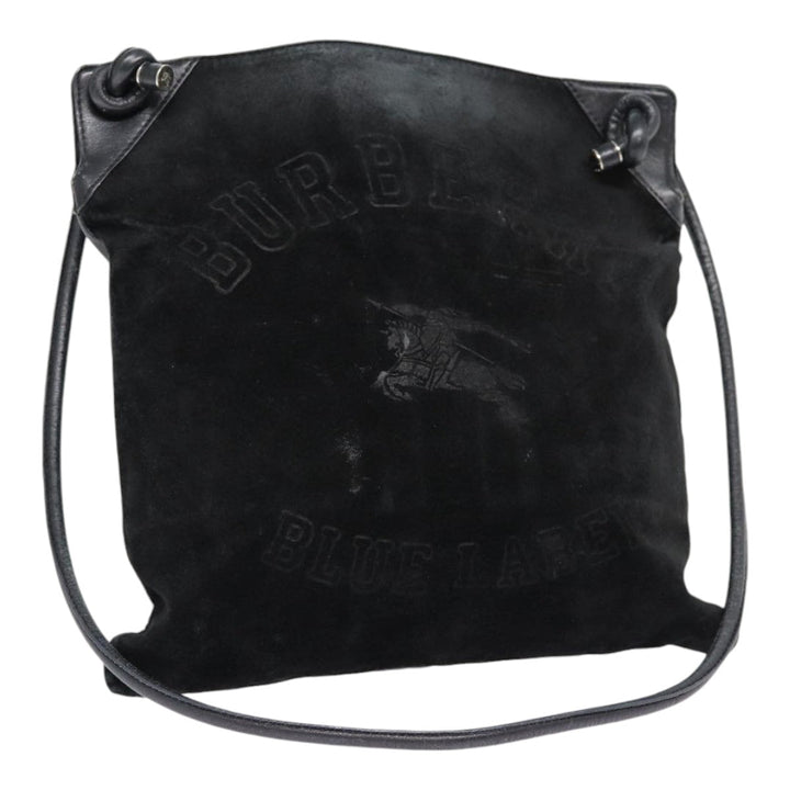 Burberry Blue Label Shoulder Bag Suede Leather Black Auth bs17023