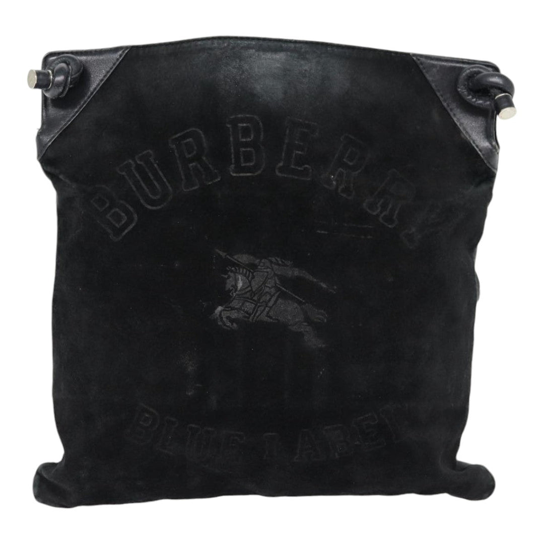 Burberry Blue Label Shoulder Bag Suede Leather Black Auth bs17023