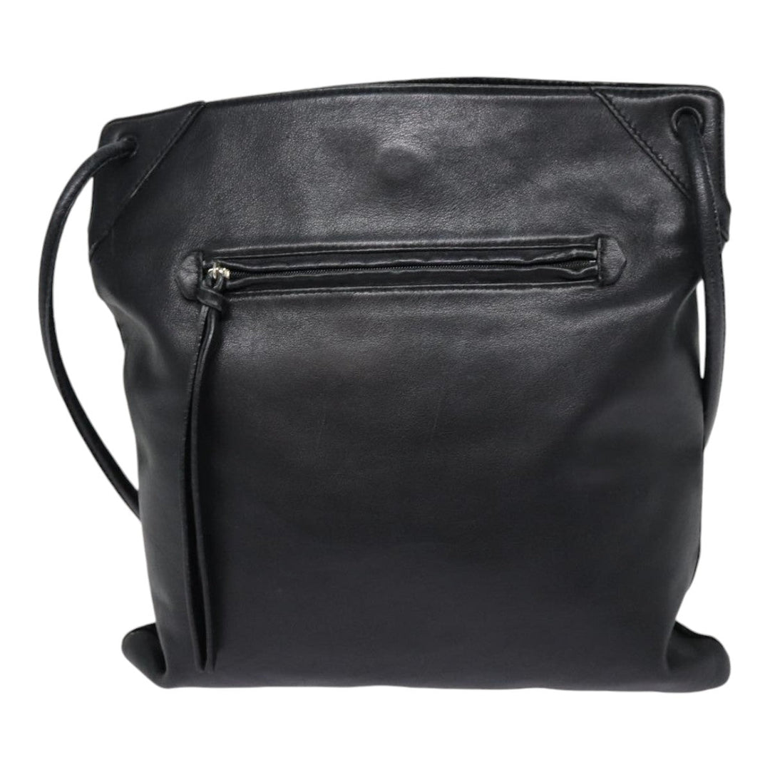 Burberry Blue Label Shoulder Bag Suede Leather Black Auth bs17023