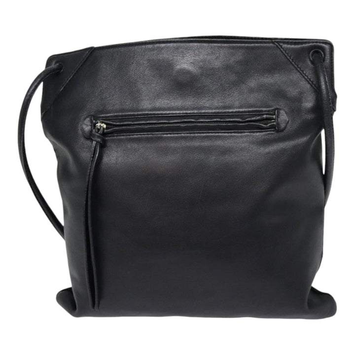 Burberry Blue Label Shoulder Bag Suede Leather Black Auth bs17023