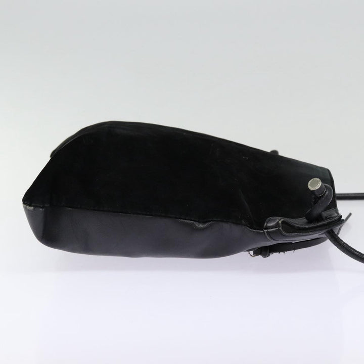 Burberry Blue Label Shoulder Bag Suede Leather Black Auth bs17023