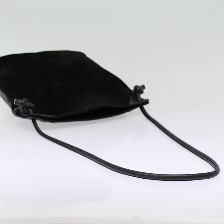 Burberry Blue Label Shoulder Bag Suede Leather Black Auth bs17023