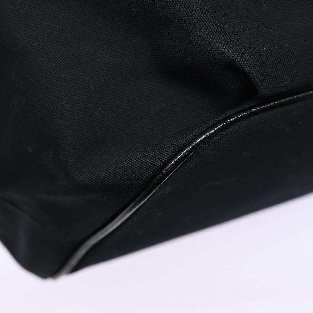 Burberry Blue Label Tote Bag Canvas Leather Black Silver Auth bs17025