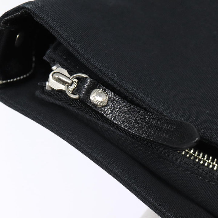 Burberry Blue Label Tote Bag Canvas Leather Black Silver Auth bs17025