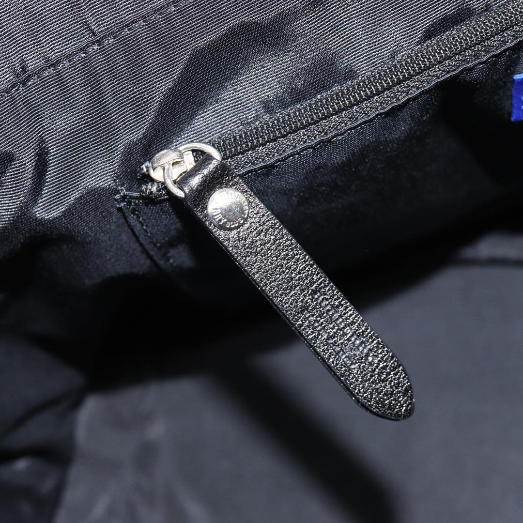 Burberry Blue Label Tote Bag Canvas Leather Black Silver Auth bs17025
