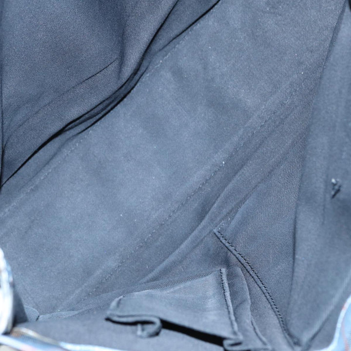 Burberry Nova Check Blue Label Hand Bag Nylon Blue Brown Silver Auth bs17028