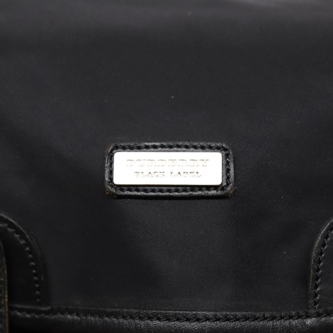 Burberry Nova Check Black label Shoulder Bag Nylon Black Silver Auth bs17031