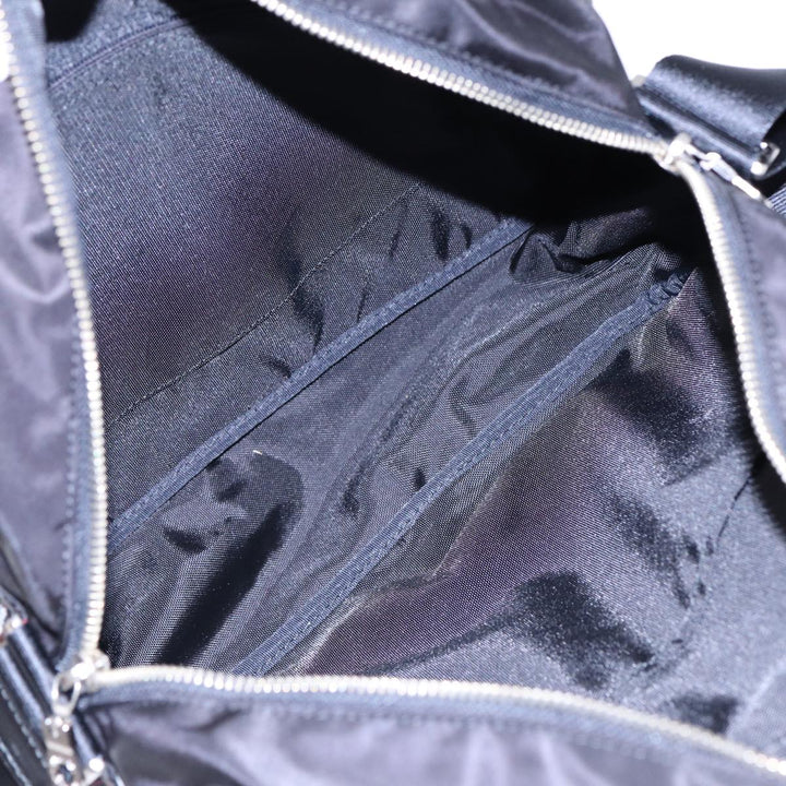 Burberry Nova Check Black label Shoulder Bag Nylon Black Silver Auth bs17031