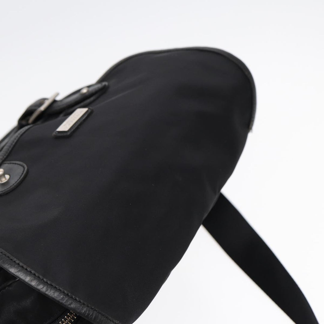 Burberry Nova Check Black label Shoulder Bag Nylon Black Silver Auth bs17031
