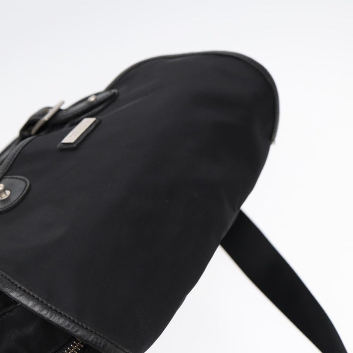 Burberry Nova Check Black label Shoulder Bag Nylon Black Silver Auth bs17031