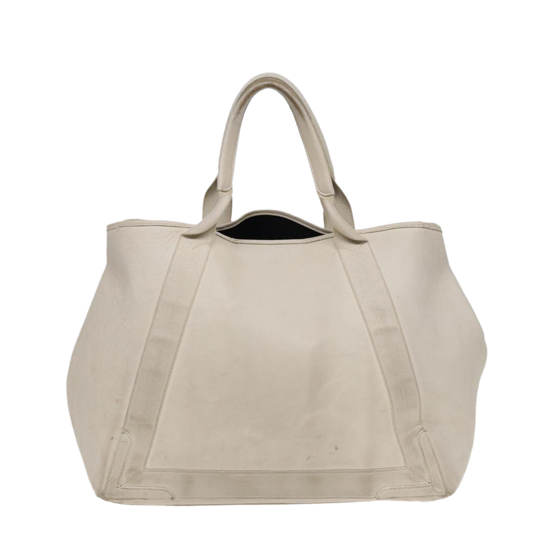 Top Quality Balenciaga Navy Cabas Hand Bag Leather White Silver 339936 Auth bs17140