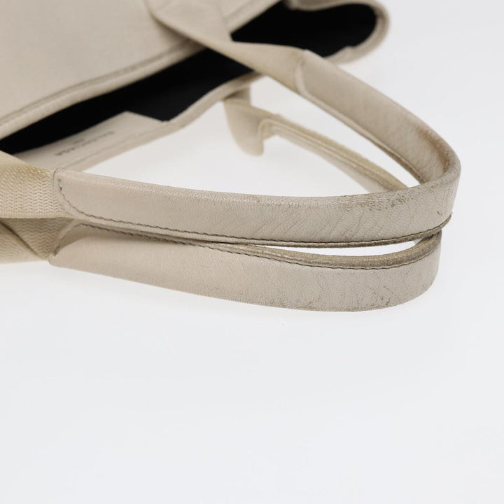 Top Quality Balenciaga Navy Cabas Hand Bag Leather White Silver 339936 Auth bs17140