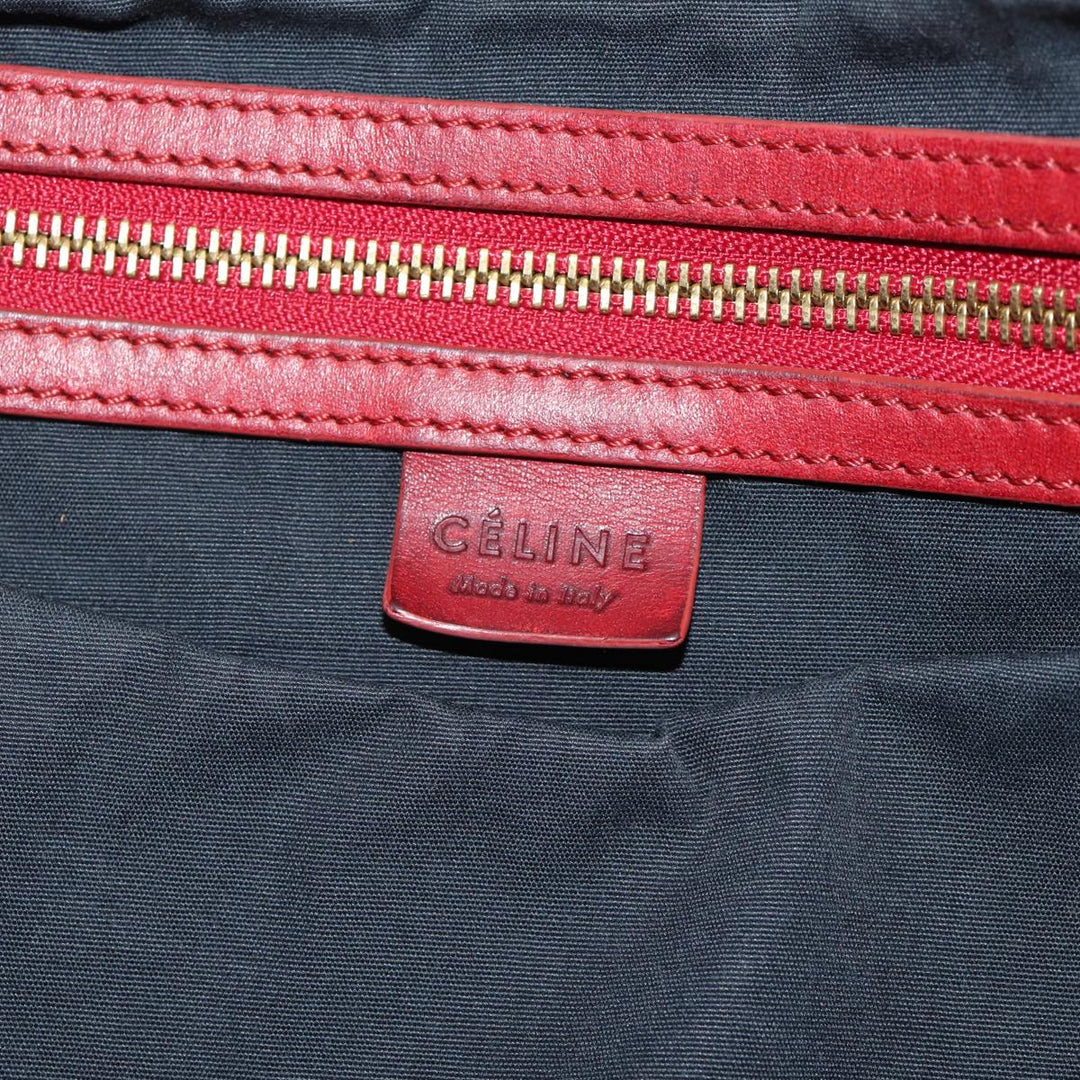 Celine Paris Macadam Canvas Tote Bag 2way Gray Red gold Auth bs17152