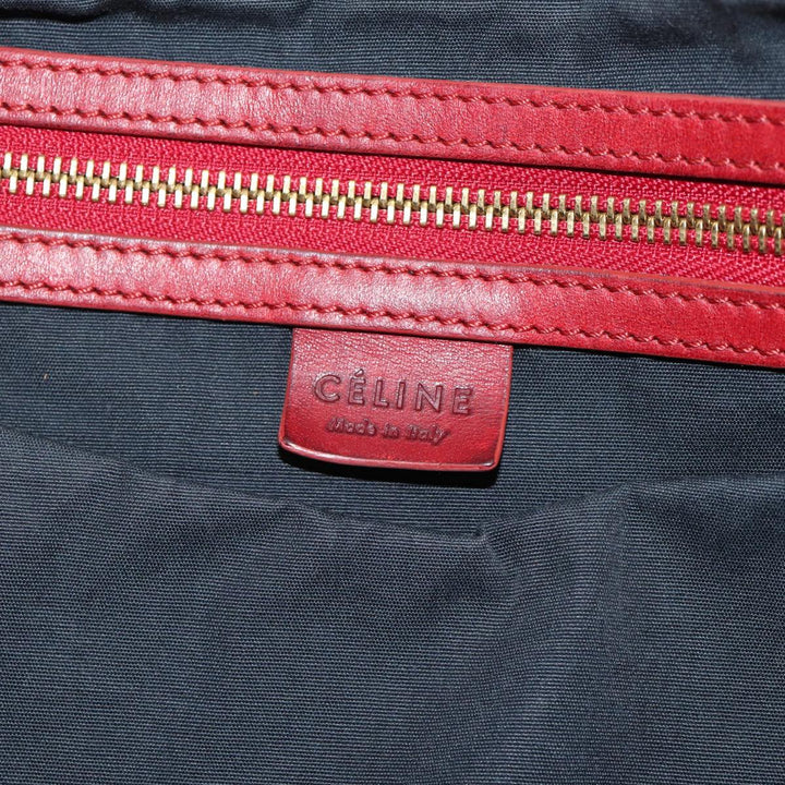 Celine Paris Macadam Canvas Tote Bag 2way Gray Red gold Auth bs17152