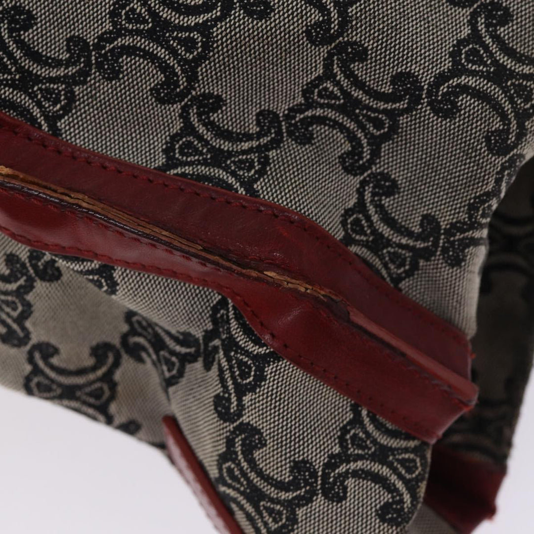 Celine Paris Macadam Canvas Tote Bag 2way Gray Red gold Auth bs17152