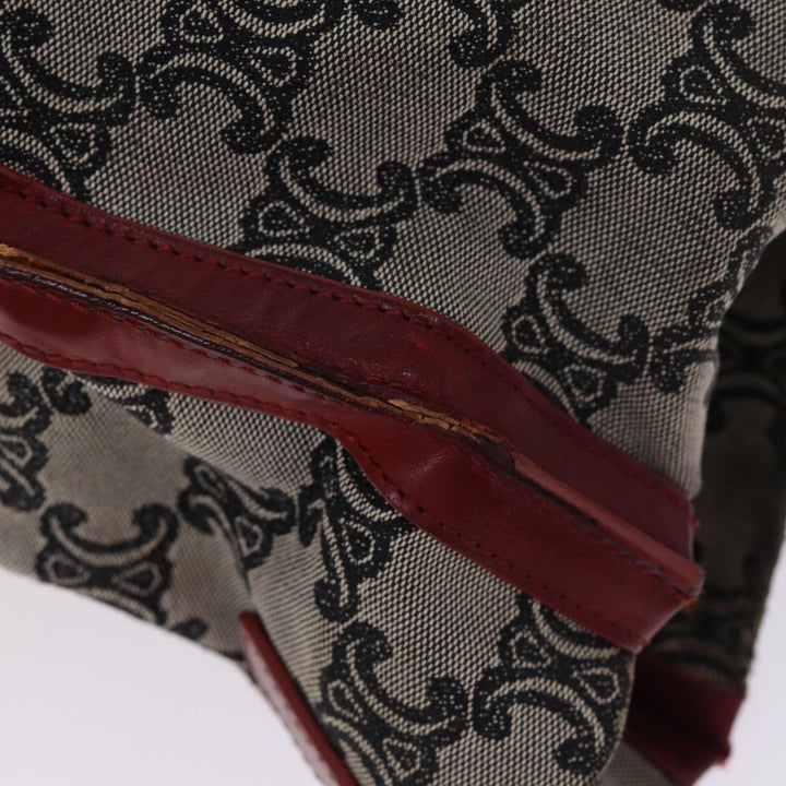 Celine Paris Macadam Canvas Tote Bag 2way Gray Red gold Auth bs17152