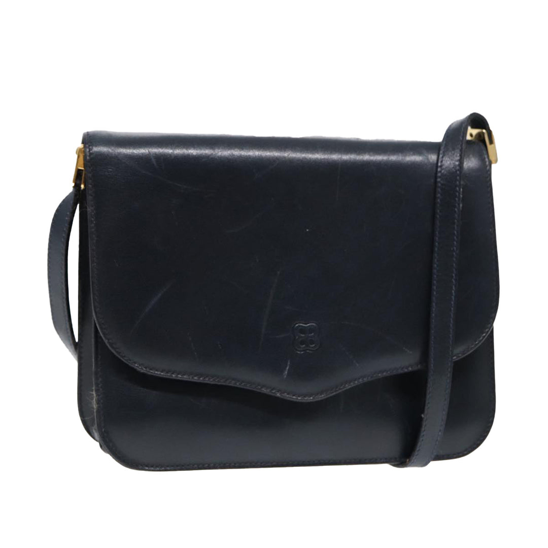 Top Quality Balenciaga Shoulder Bag Leather Navy Gold Auth bs17168