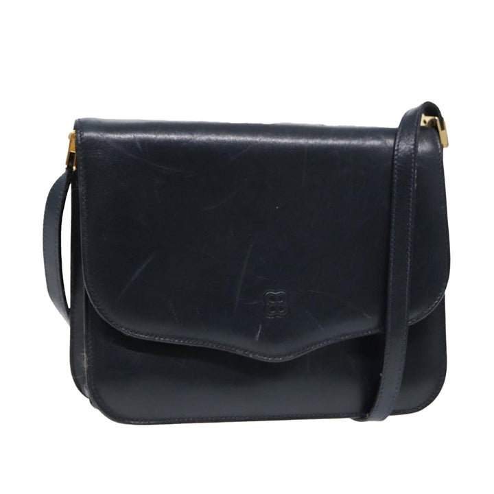 Top Quality Balenciaga Shoulder Bag Leather Navy Gold Auth bs17168