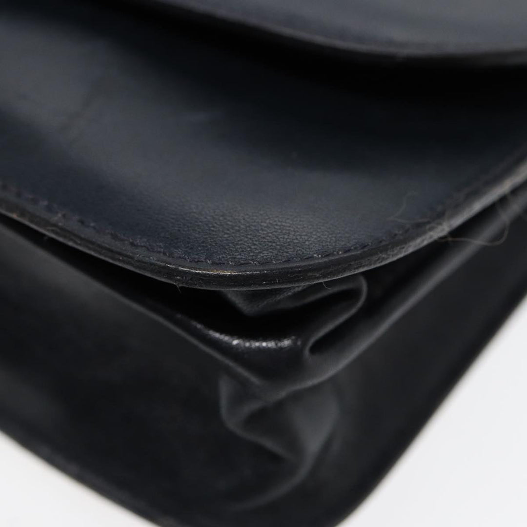 Top Quality Balenciaga Shoulder Bag Leather Navy Gold Auth bs17168