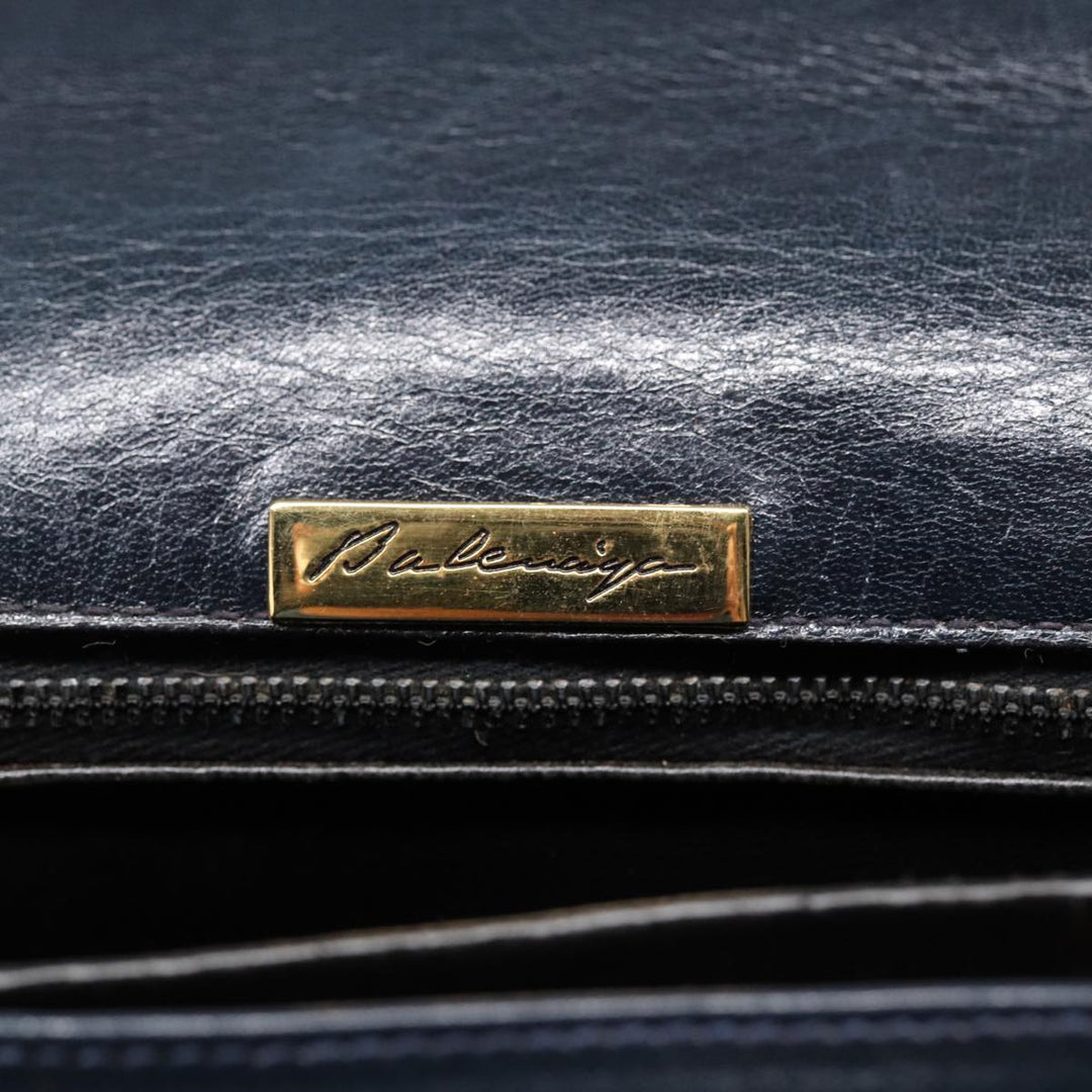 Top Quality Balenciaga Shoulder Bag Leather Navy Gold Auth bs17168