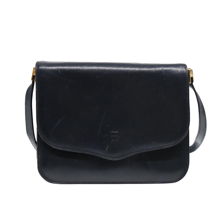 Top Quality Balenciaga Shoulder Bag Leather Navy Gold Auth bs17168