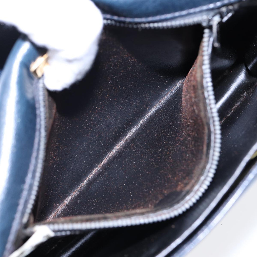 Top Quality Balenciaga Shoulder Bag Leather Navy Gold Auth bs17168