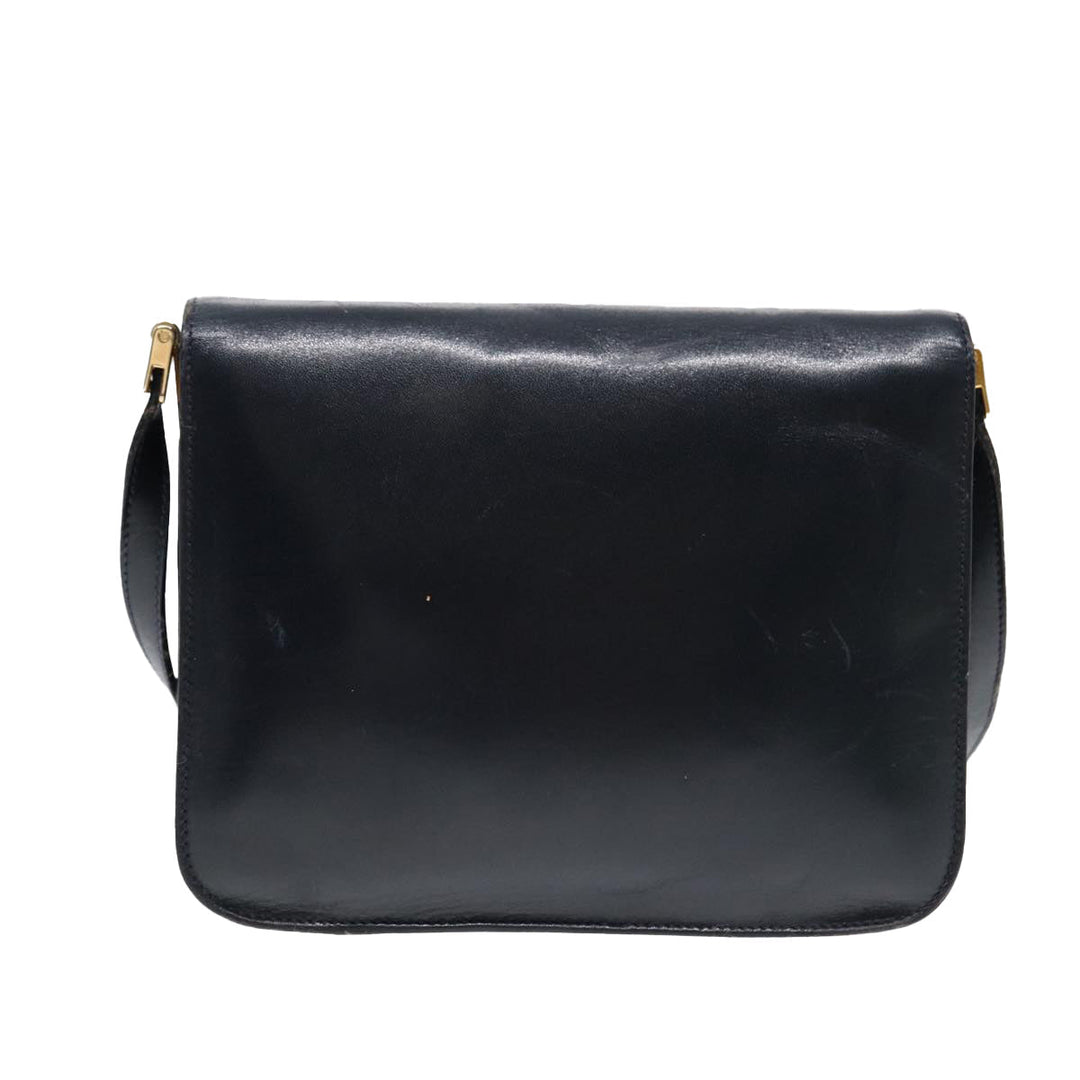 Top Quality Balenciaga Shoulder Bag Leather Navy Gold Auth bs17168