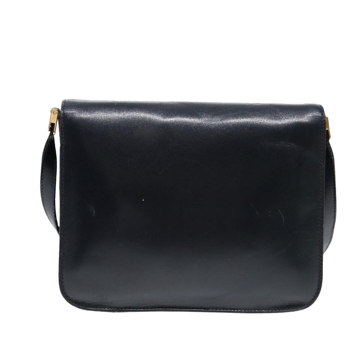 Top Quality Balenciaga Shoulder Bag Leather Navy Gold Auth bs17168