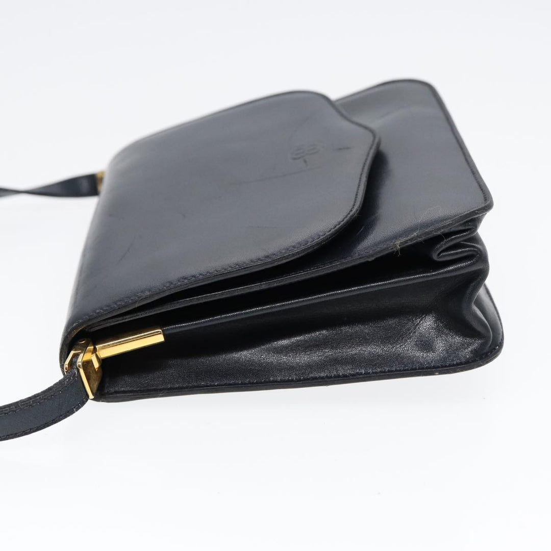 Top Quality Balenciaga Shoulder Bag Leather Navy Gold Auth bs17168