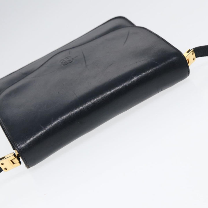 Top Quality Balenciaga Shoulder Bag Leather Navy Gold Auth bs17168